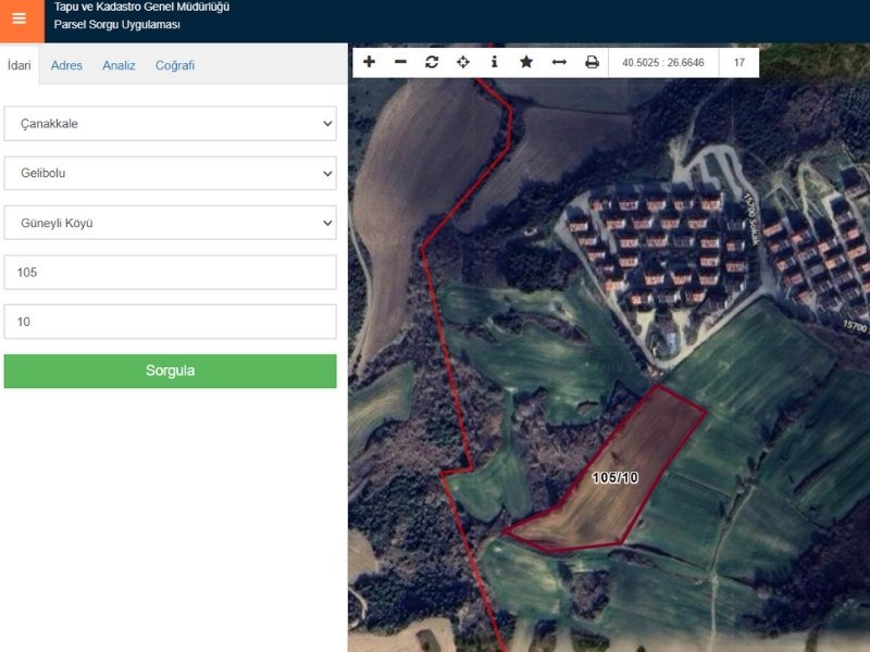 ÇANAKKALE GELIBOLU GÜNEYLI'DE SATILIK MÜSTAKIL PARSEL TARLA