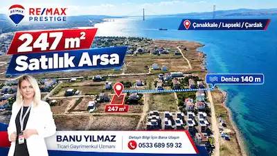 LAPSEKİ/ÇARDAK’TA DENİZE 140 M MESAFEDE SATILIK İMARLI ARSA