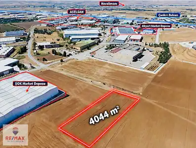 AKYURT ÇINAR MAH. SANAYİ İMARLI 4044 M² SATILIK ARSA