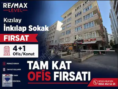 ANKARA'NIN KALBİ KIZILAY İNKİLAP SOKAK GENİŞ OTOPARKLI 4+1 OFİS
