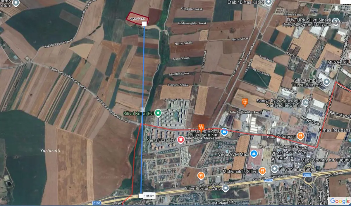 SİLİVRİ ALİPAŞA MAHALLESİNDE SATILIK 5,524 M2 TARLA 2