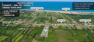 KARASU'DA DENİZE YAKIN 7.361 M² İMARLI ARSA 
