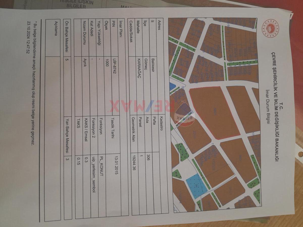 GÖMEÇ DE İMARLI SATILIK ARSA