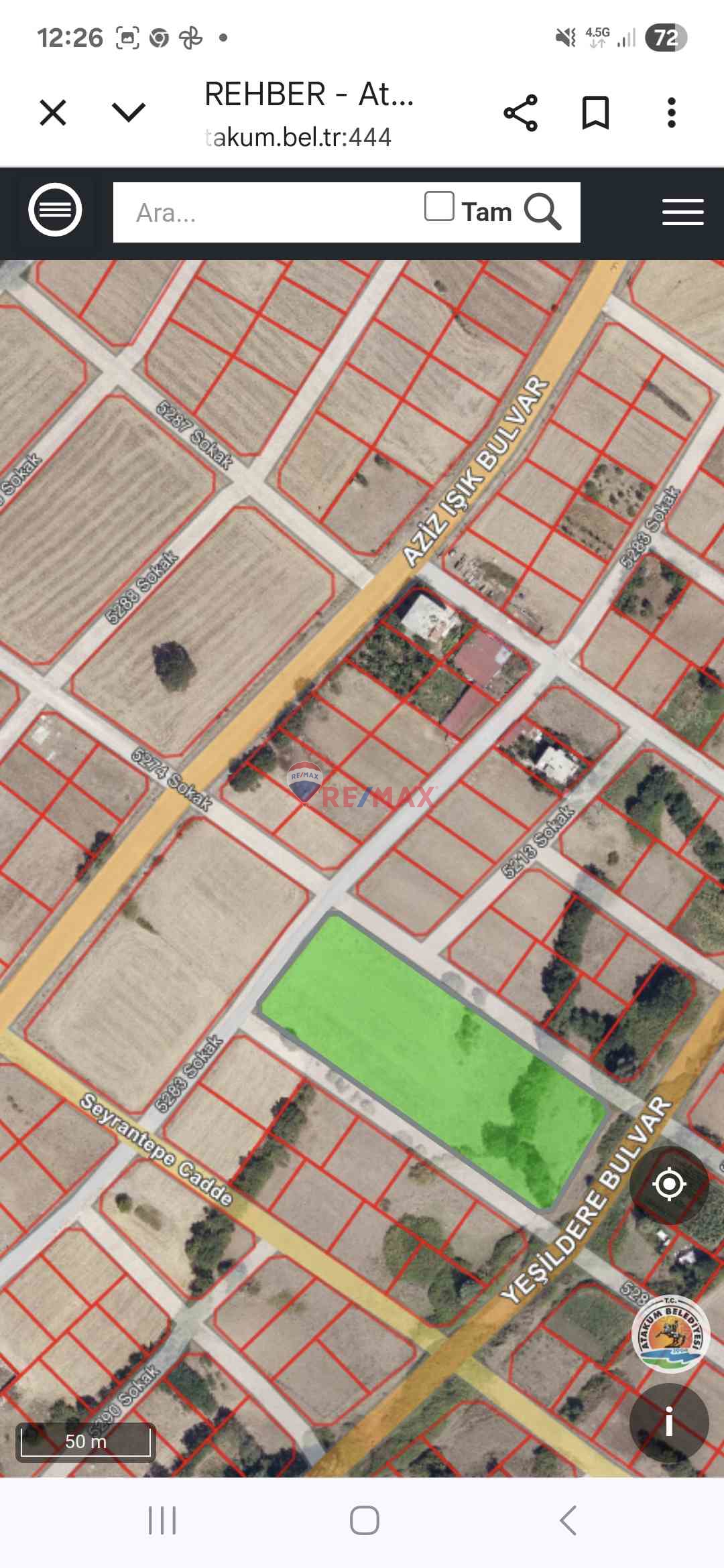 SATILIK YADA KAT KARŞILIĞI 6578M2 (1.5 EMSAL 5 KAT)