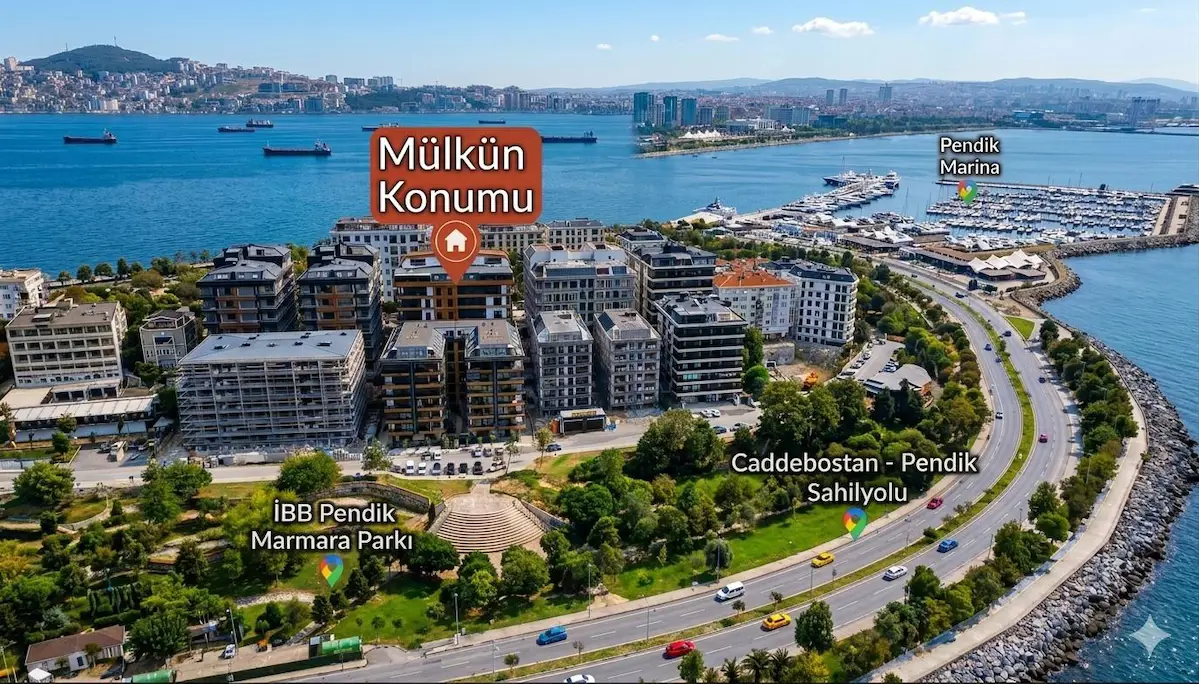PENDİK BURNUNDA ADALAR VE DENİZ MANZARALI SOSYAL AKTİVİTELİ 5+1