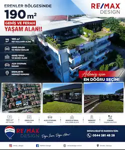 REMAX DESIGN ERENLERDE 4+1 TERASLI SATILIK LÜKS DAİRE