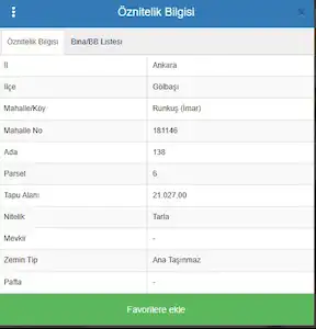 GÖLBAŞI DİKİLİTAŞ TA TEK TAPU SATILIK TARLA
