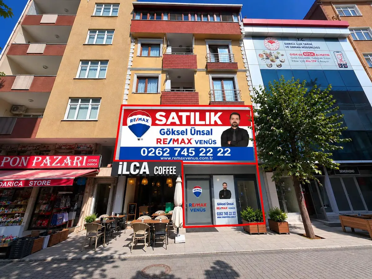 DARICA MERKEZDE ÇİFT GİRİŞLİ, TERASLI 2 KATLI SATILIK DÜKKAN