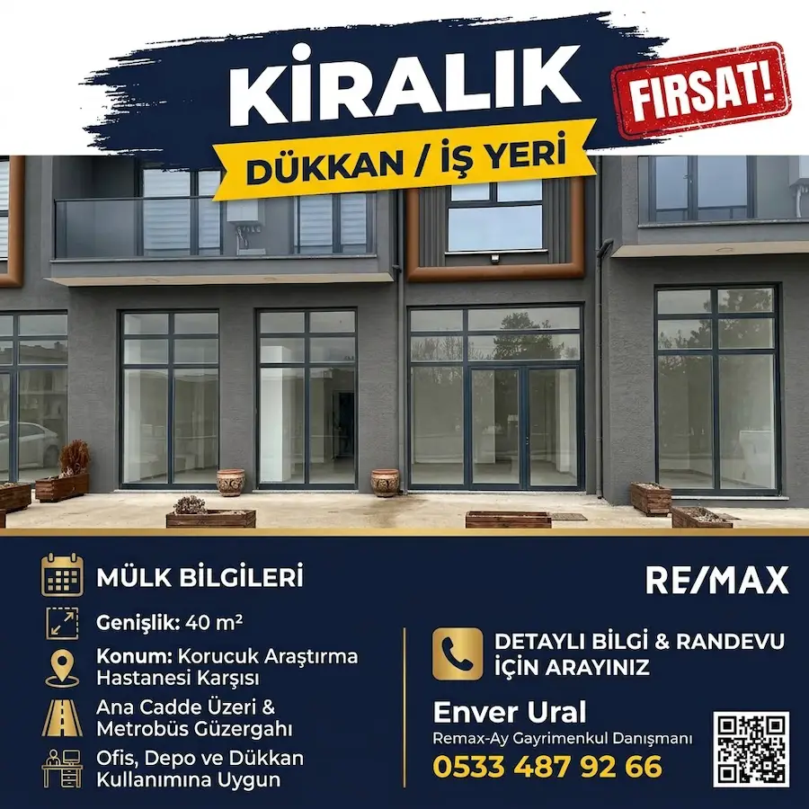 KİRALIK DÜKKAN(BÜRO-OFİS-DEPO İÇİN İADAL)