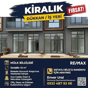 KİRALIK DÜKKAN(BÜRO-OFİS-DEPO İÇİN İADAL)