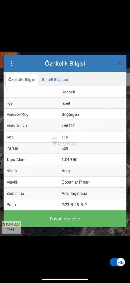 İZMİT BÖĞÜRGEN DE %40 İMARLI SATILIK YATIRIMLIK ARSA