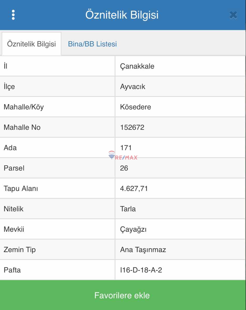 ÇANAKKALE AYVACIK'DA DENİZE 92M UZAKLIKTA 4.627.71M2 TARLA