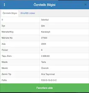 ŞILE KARABEYLI DE 2.898 M2 SATILIK TARLA