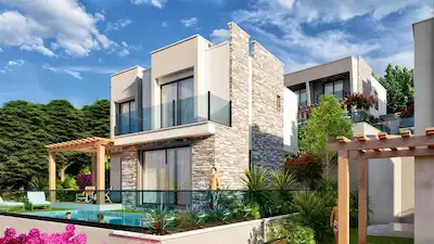 BODRUM GÜLLÜK YAŞAM KONAKLARI SİTESİNDE SATILIK İKİZ VİLLA
