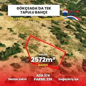 ÇANAKKALE GÖKÇEADA DEREKÖY DOĞAYLA İÇ İÇE YATIRIMA UYGUN ARAZİ