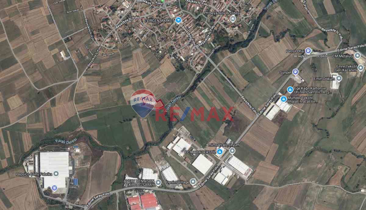 REMAXLAND'TEN BEYAZKÖYDE KÖYE YAKIN SATILIK TARLA 9658 M2