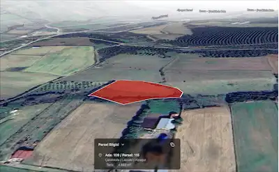 LAPSEKİ ALPAGUT KÖYÜ 5 DÖNÜM İMAR SINIRINDA SATILIK ARAZİ