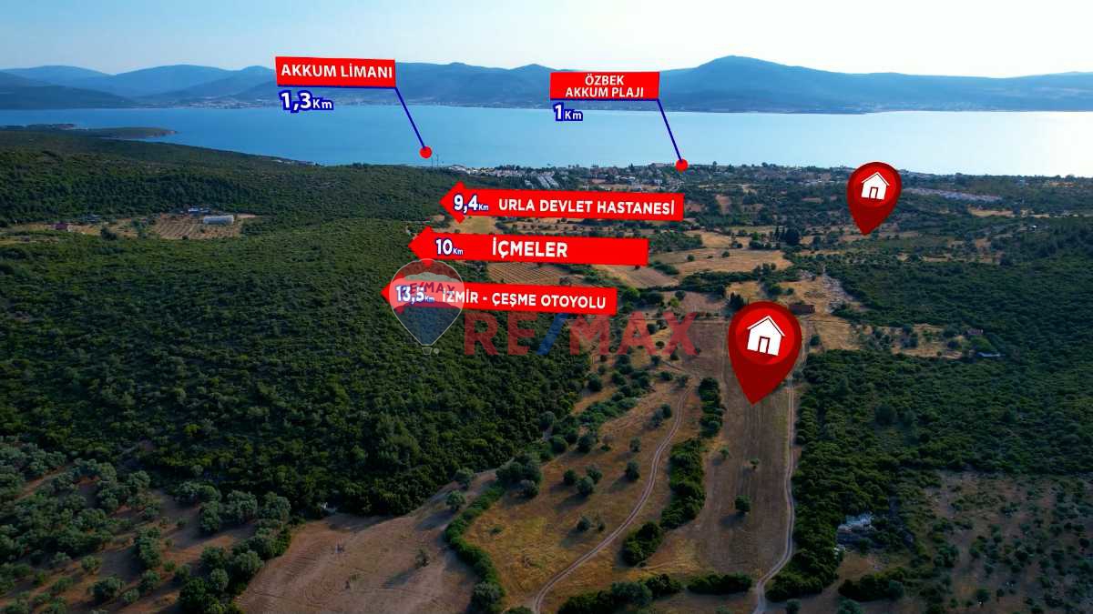 URLA ÖZBEKTE DENİZ MANZARALI UYGULAMA BEKLEYEN ARSA