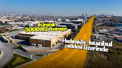 ARNAVUTKÖY ÖMERLI'DE ANA CADDE ÜZERINDE KIRACILI 3000M2 ANTREPO