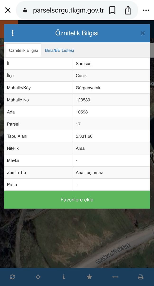CANİK GÜRGENYATAK MAH. 5.331 M² KONUT İMARLI ARSA-KAT KARŞILIĞI