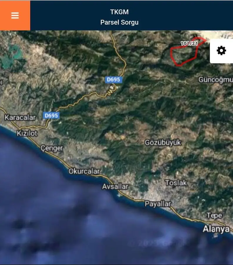 ANTALYA GÜNDOĞMUŞ GÜNEYYAKA’DA SATILIK MÜSTAKİL TARLA