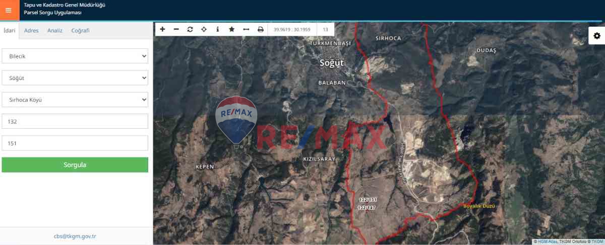 ERDAL TURANDAN BİLECİK SÖĞÜT'TE 6094 M2 MÜSTAKİL TEK TAPU