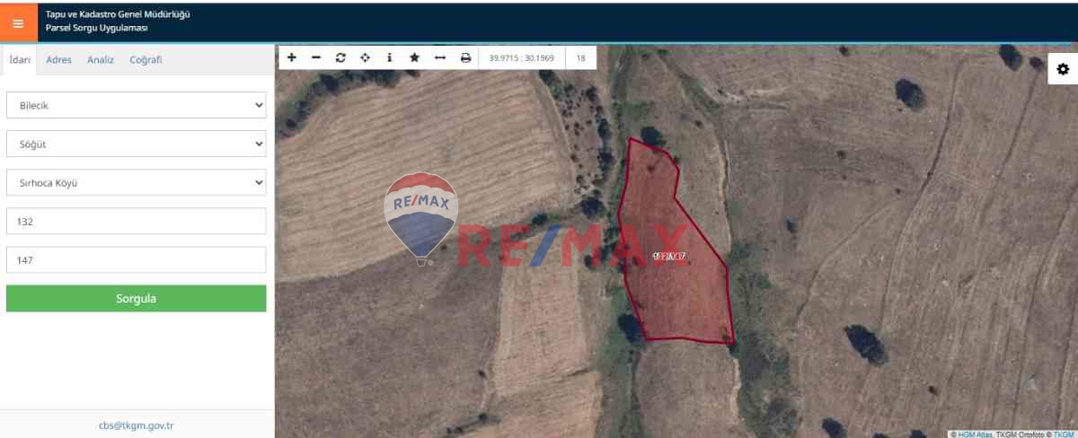 ERDAL TURANDAN BİLECİK SÖĞÜT'TE 6094 M2 MÜSTAKİL TEK TAPU