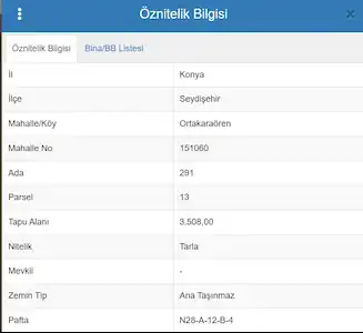 KONYA SEYDİŞEHİR ORTAKARAÖREN'DE YOLA CEPHE SATILIK TARLA