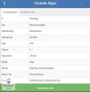 TEKİRDAĞ MARMARAEREĞLİSİ’NDE VİLLA İMARLI, KREDİYE UYGUN SATILIK ARSA (PARSEL 4)