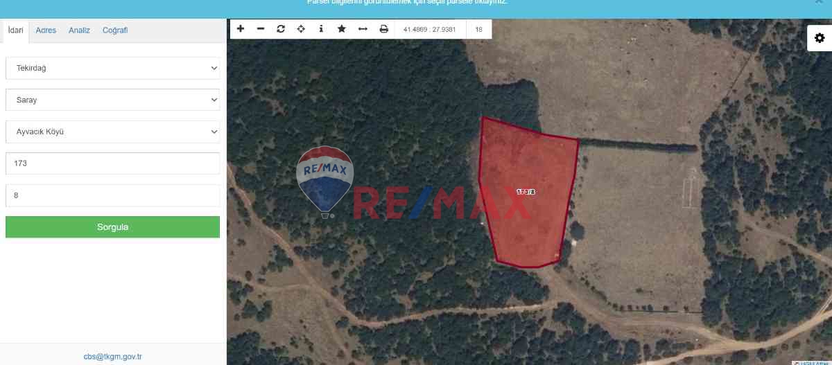 REMAX LAVANDA’DAN TEKİRDAĞ-SARAY-AYVACIK SATILIK TARLA