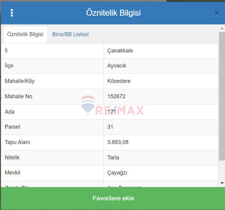 ÇANAKKALE AYVACIK'DA SAHİLE 200 METRE 3883 M2 SATILIK TARLA
