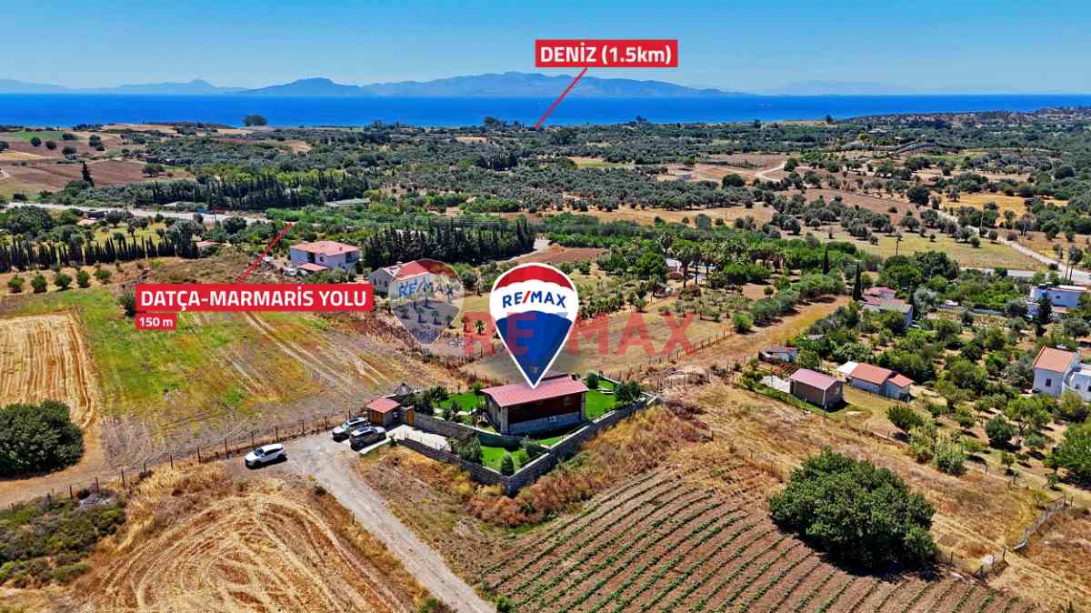 DATÇA KIZLAN’DA, SADE VE SAKİN BİR YAŞAMI SEVENLER İÇİN DOĞA VE DENİZ MANZARALI 2+1 MÜSTAKİL EV