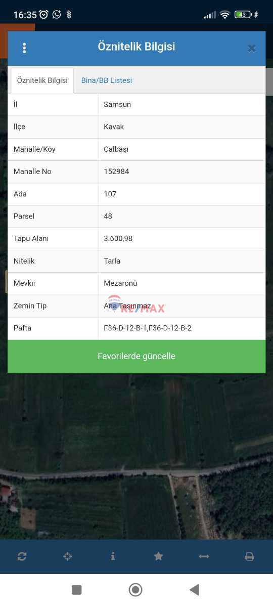 KAVAK ÇALBAŞI KÖYÜ'NDE SATILIK TARLA