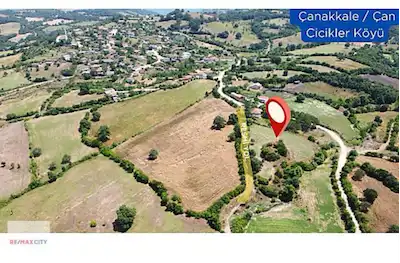 ÇANAKKALE ÇAN CİCİKLER KÖYÜNDE %80 İMARLI 845 M2 ARSA