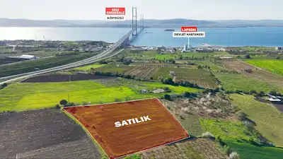 ÇANAKKALE LAPSEKİ PANORAMİK BOĞAZ MANZARALI SATILIK TARLA