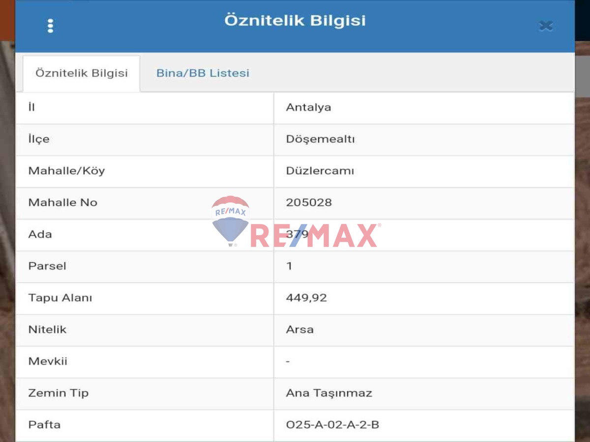 DÖŞEMEALTI DÜZLERÇAMI 450M2 VİLLA ARSASI