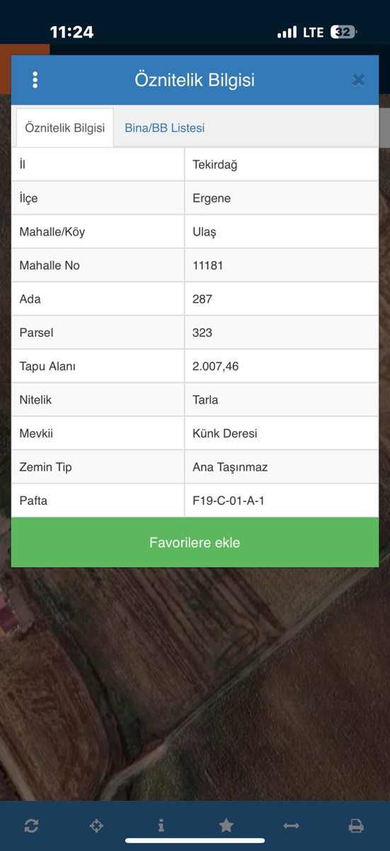 ERGENE ULAŞ 2000 M2 SATILIK TARLA