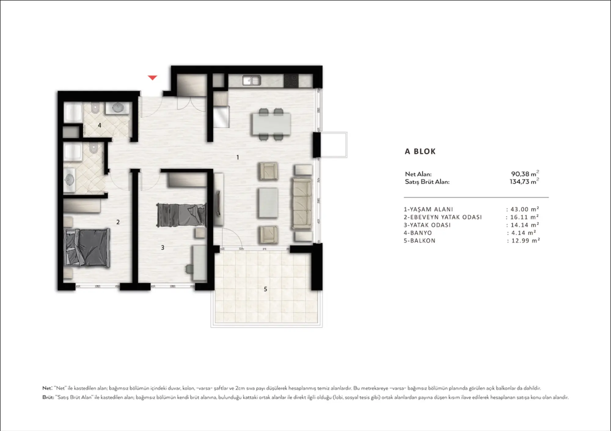 NUROLPARK GÜNEŞLI SITESINDE BÜYÜK BALKONLU 2+1 SATILIK BOŞ DAIRE