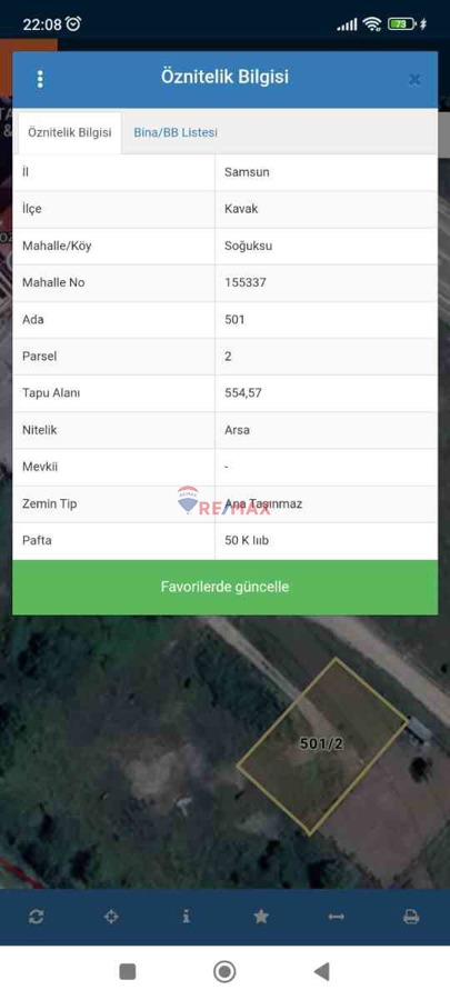 KAVAK SOĞUKSU MAHALLESINDE SATILIK ARSA