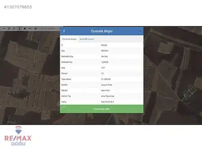 REMAX DOĞU ELAZIĞ MERKEZ AVCULU 21.458 M2 SATILIK TARLA