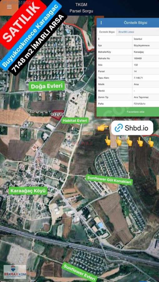 BUYUKCEKMECE KARAAGAC MEVKII SATILIK IMARLI 7148m2 ARSA