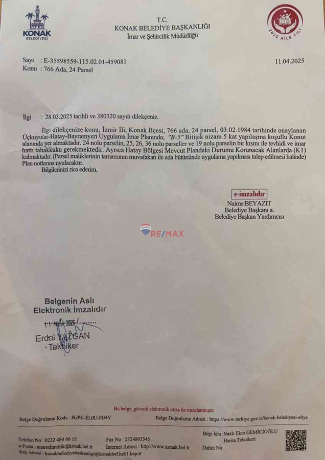 MURATREİS MAHALLESİ SINIRLARI İÇİNDE 5 KAT İMARLI ARSA