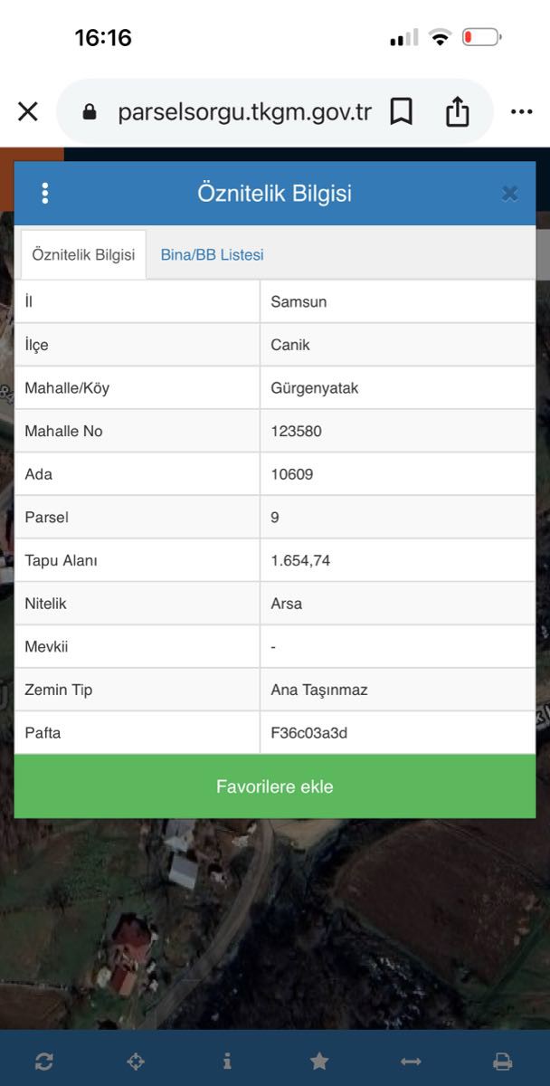 CANİK GÜRGENYATAK MAH. 1.655M² KONUT İMARLI-KAT KARŞILIĞI ARSA