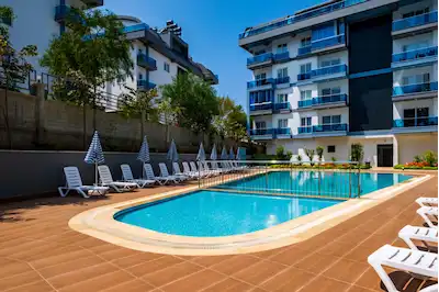 ALANYA OBA EXODUS PARK'TA EŞYALI SATILIK 1+1 DAİRE