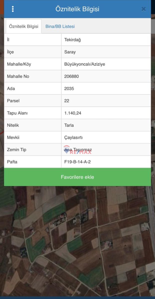 TEKİRDAĞ SARAY’DA YOLA CEPHELİ YANYANA 2 TARLA