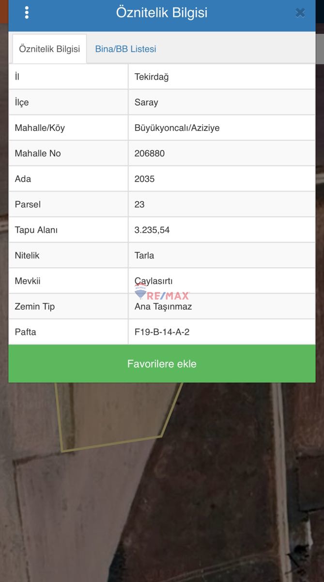 TEKİRDAĞ SARAY’DA YOLA CEPHELİ YANYANA 2 TARLA