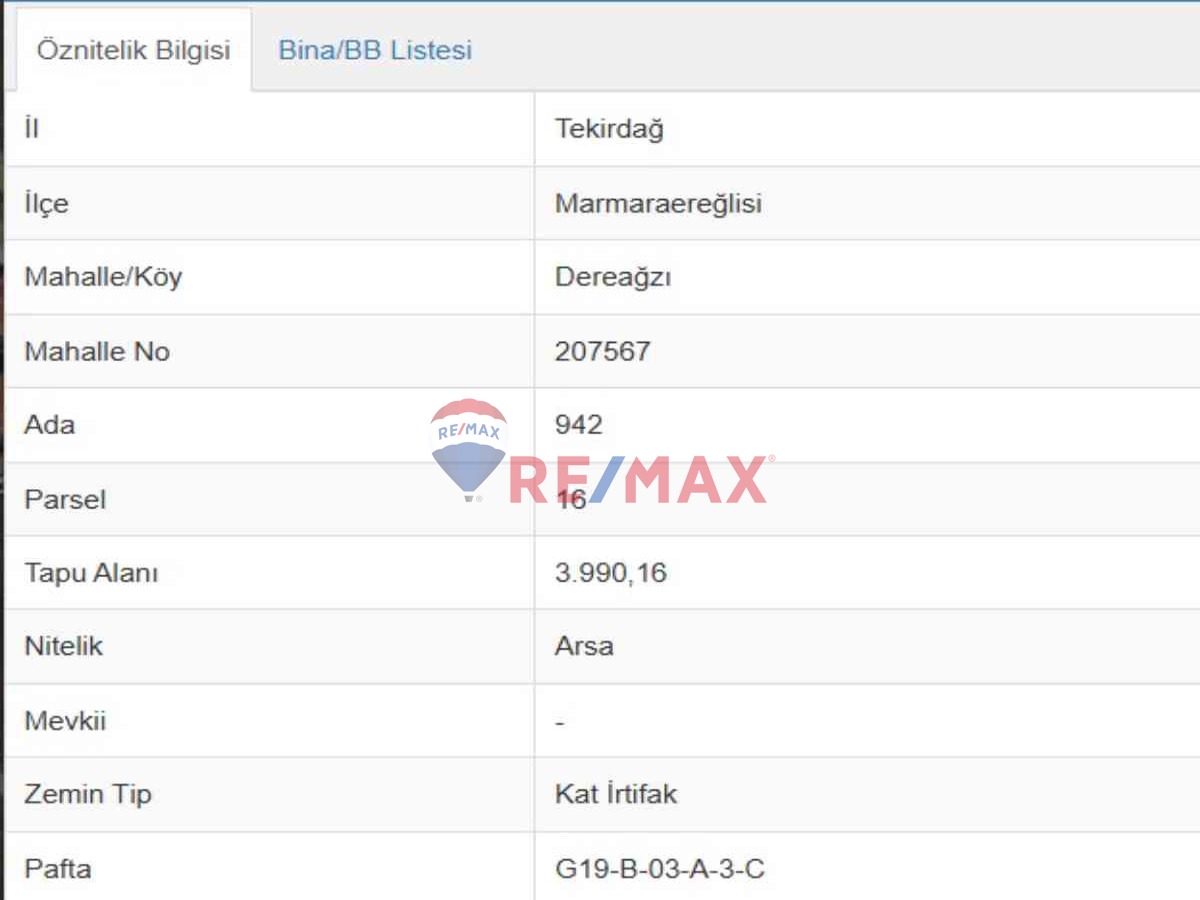 MARMARA EREĞLISI'NDE VILLA IMARLI ARSA