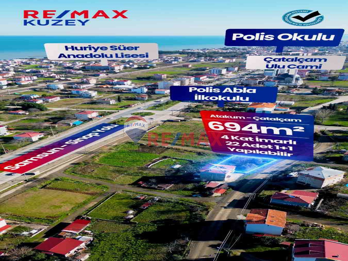 ATAKUM ÇATALÇAM 6 KAT İNŞAAT FULL DENIZ MANZARASI 