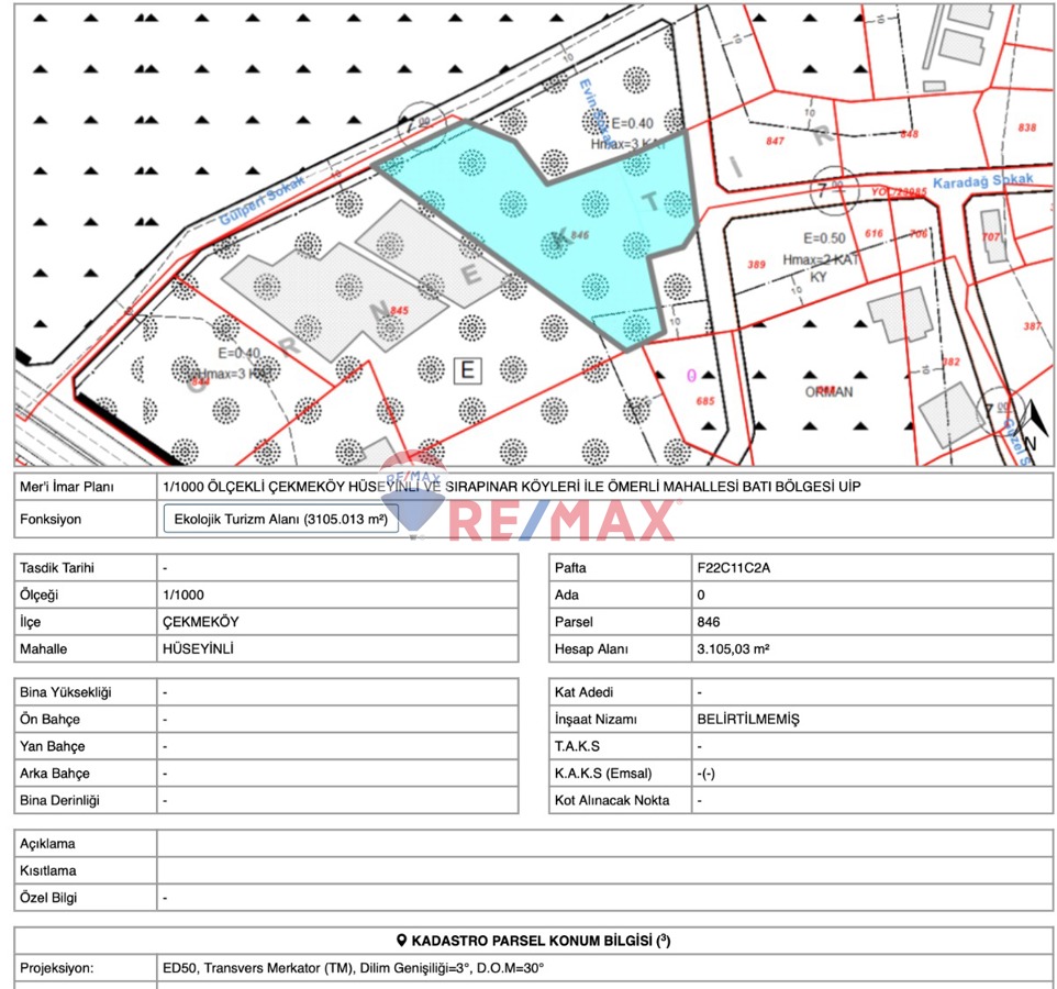 ÇEKMEKÖY HÜSEYİNLİ'DE EKOLOJİK TURİZM İMARLI YATIRIMLIK HİSSELİ ARSA!