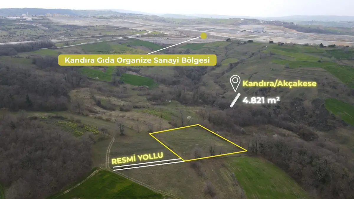 RE/MAX MİR'DEN KANDIRA GİOSB KOMŞUSU RESMİ YOLLU 4821M2 TARLA!